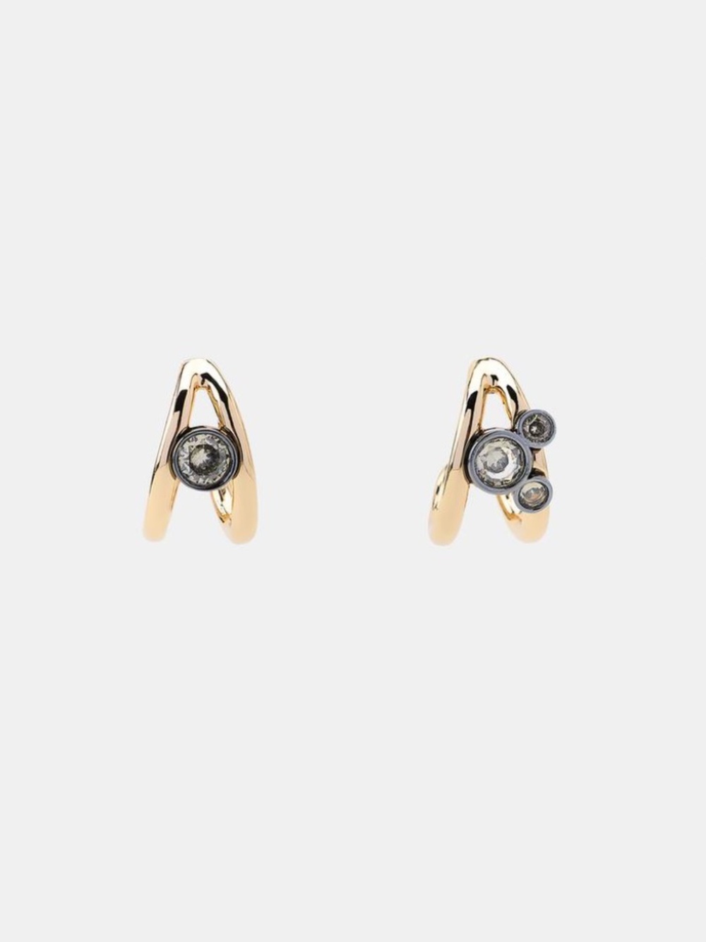NWT Zara Double Hoop Rhinestone Earrings